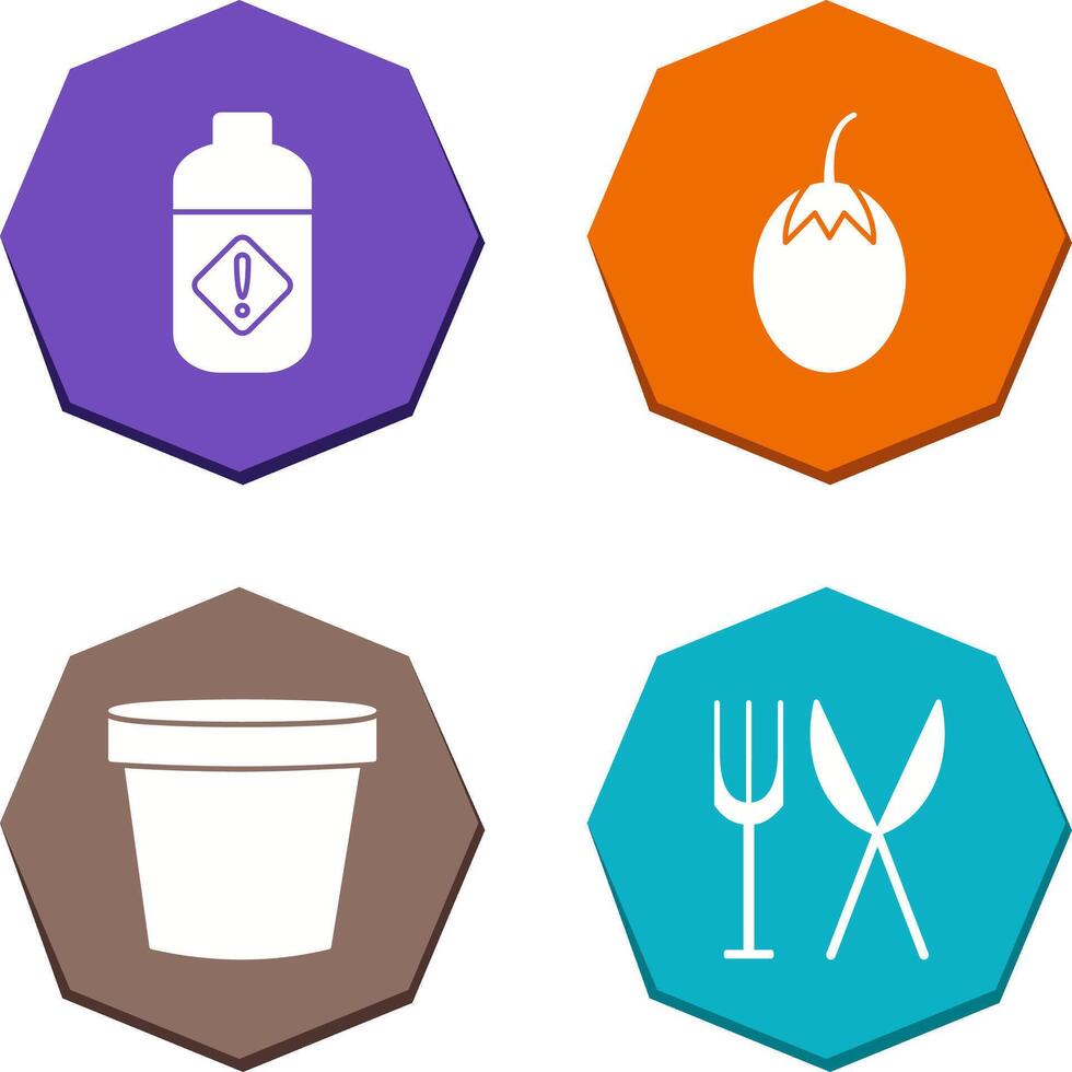 Vegetable plant and Pesticide Icon vector