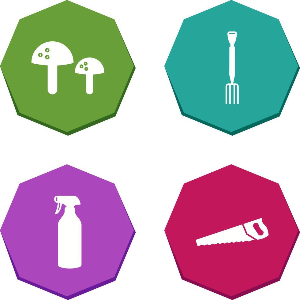 Mushrooms and Gardening Fork Icon vector