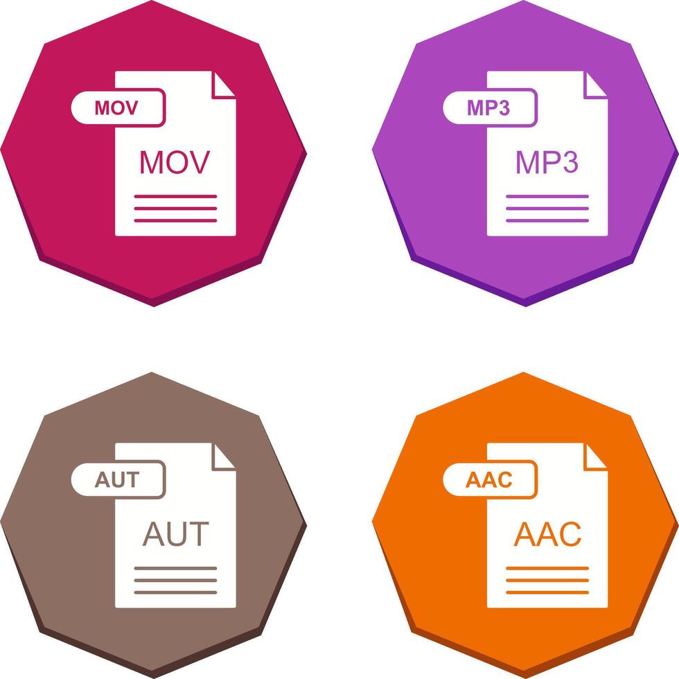 MOV and MP3 Icon vector