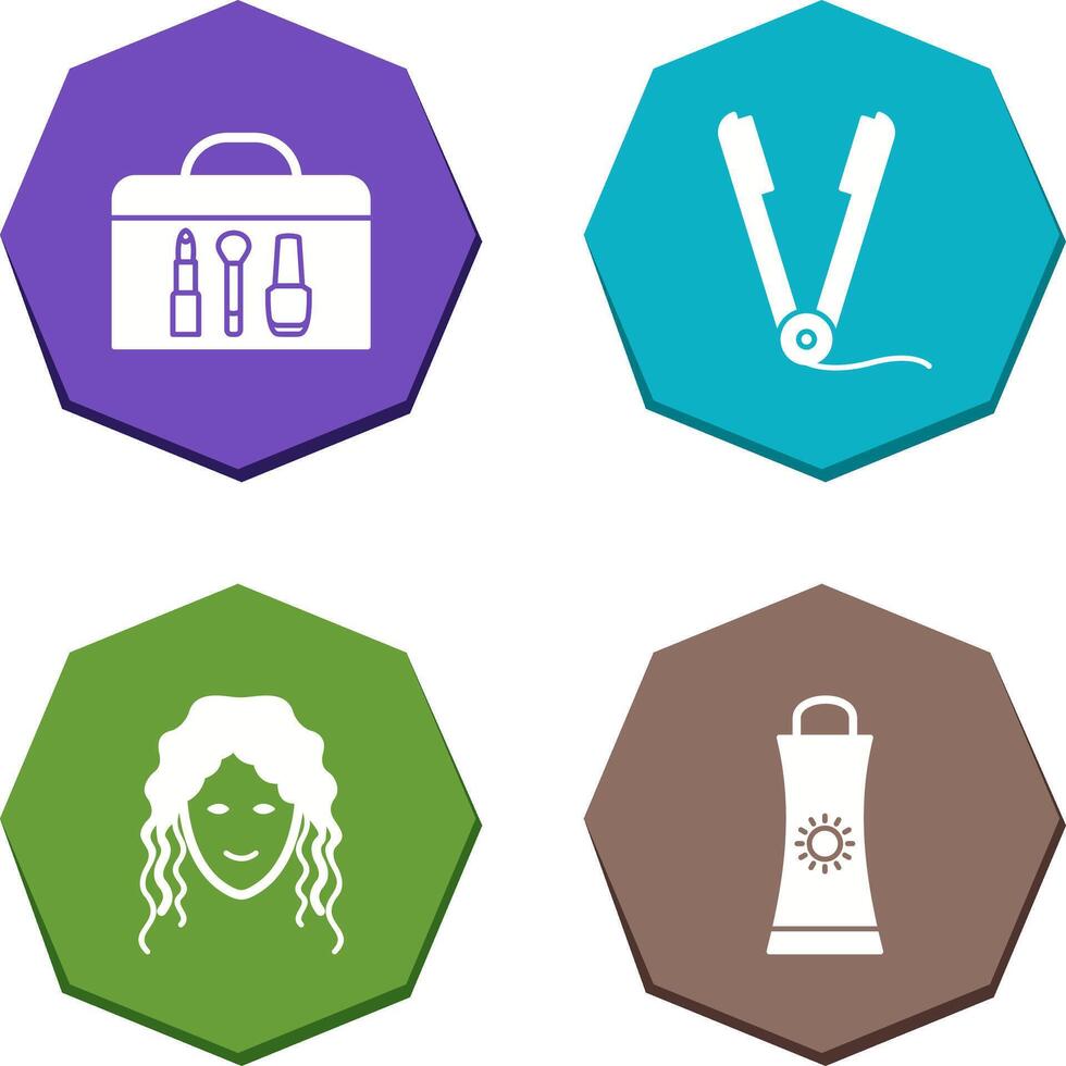Cosmetics and Straightener Icon vector