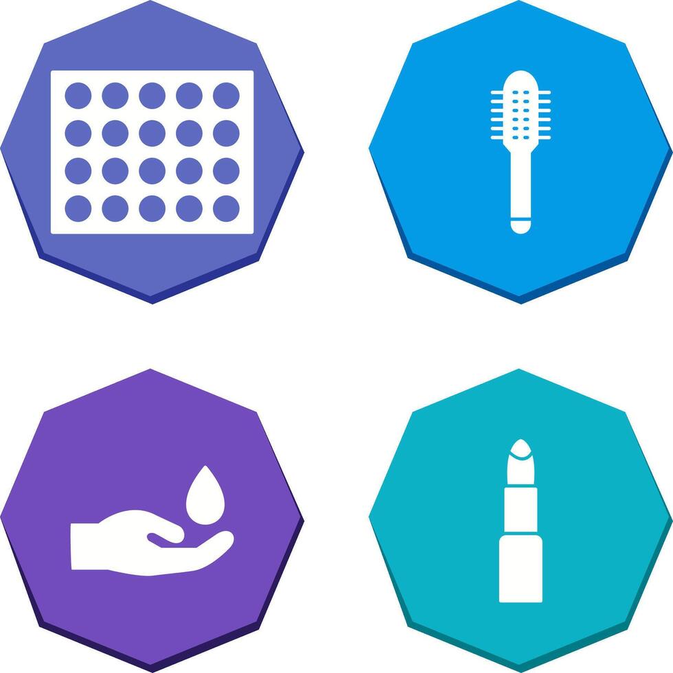 Colored Palette and Comb Icon vector
