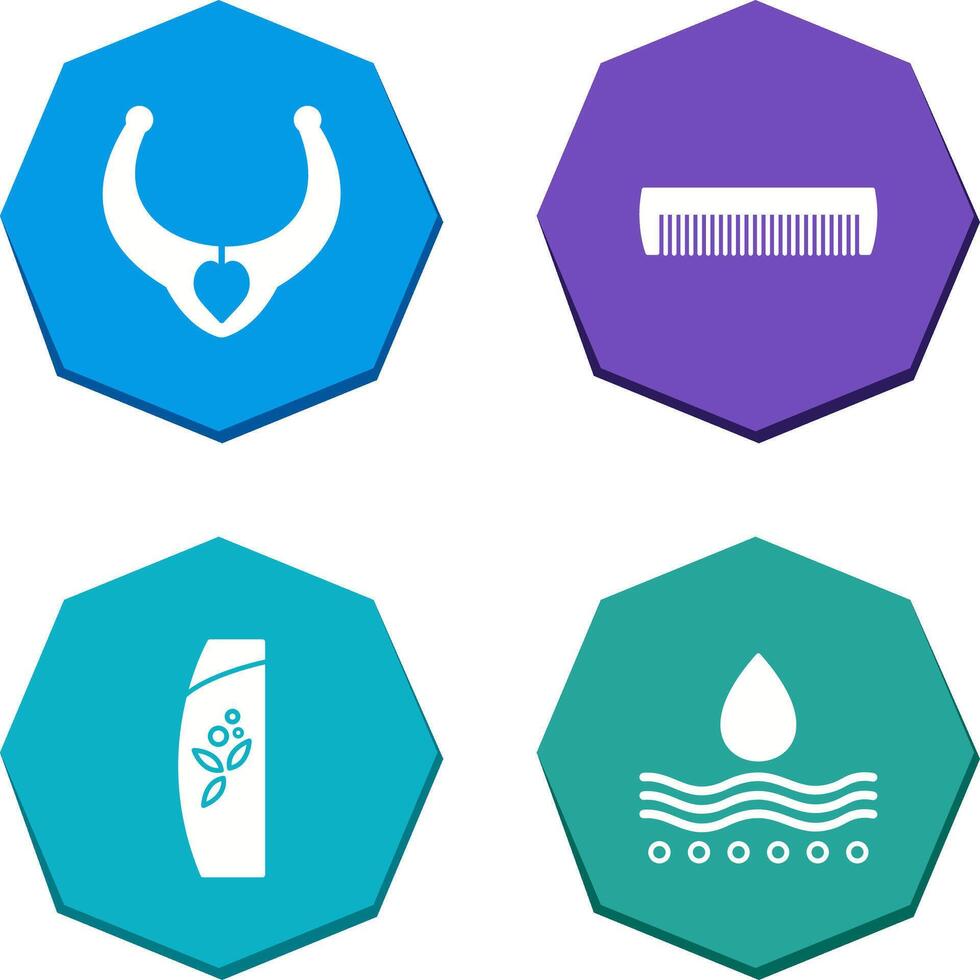 Necklace and Comb Icon vector