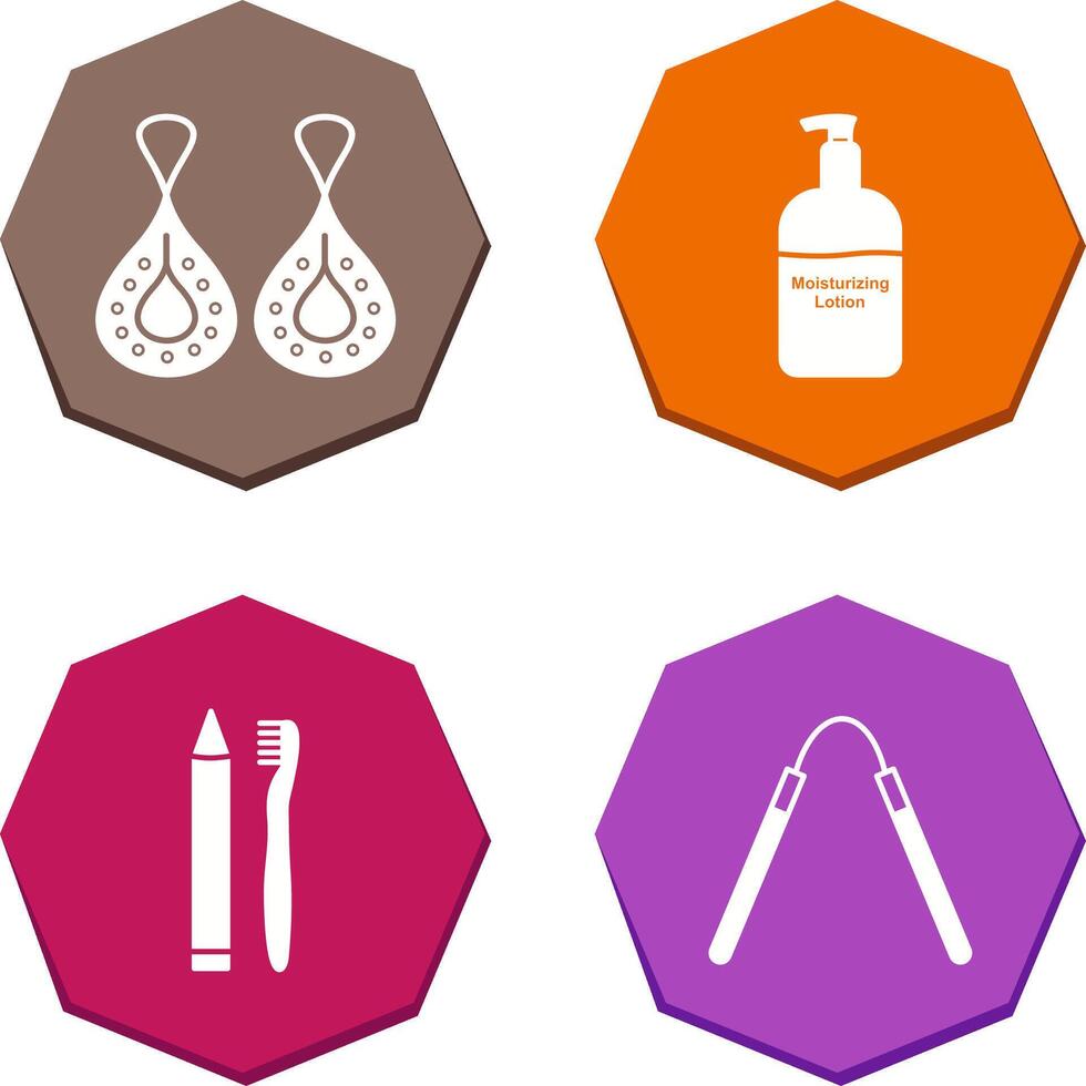 Earring and Lotion Icon vector