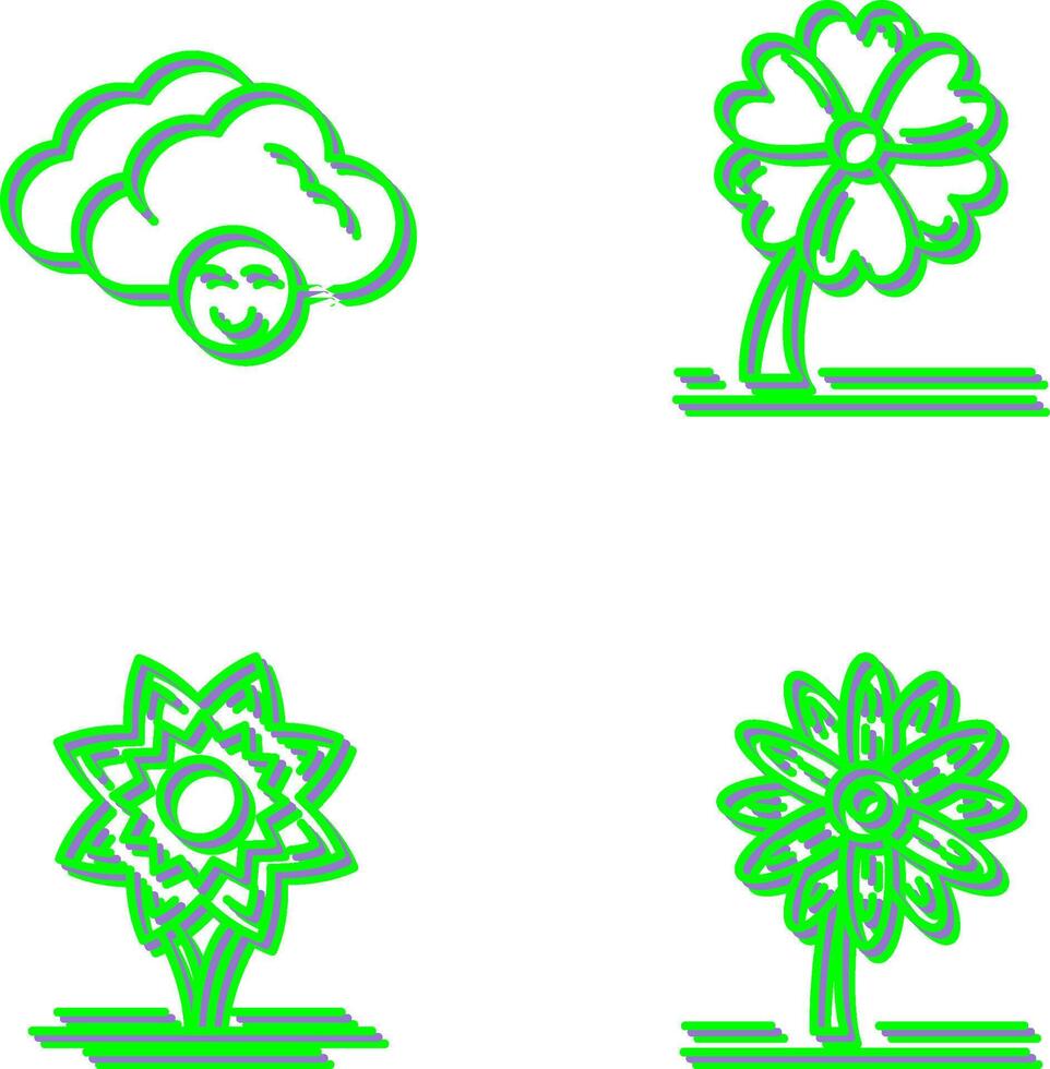 Cloudy and Clover Icon vector