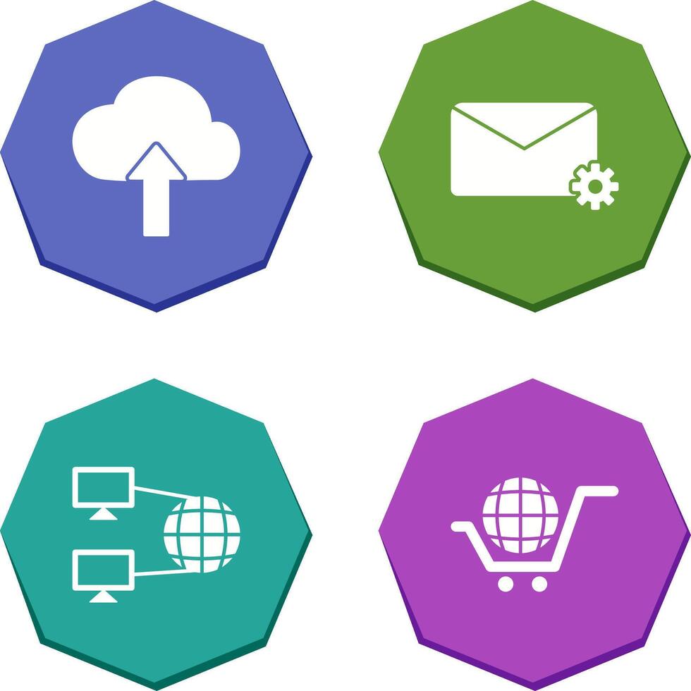 Upload to Cloud and Message Settings Icon vector