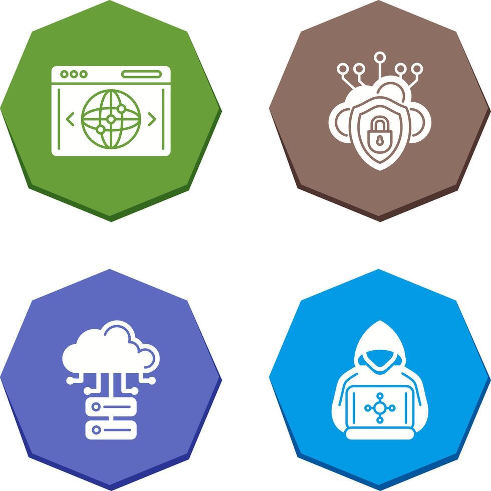 Cloud Security and Website Icon vector