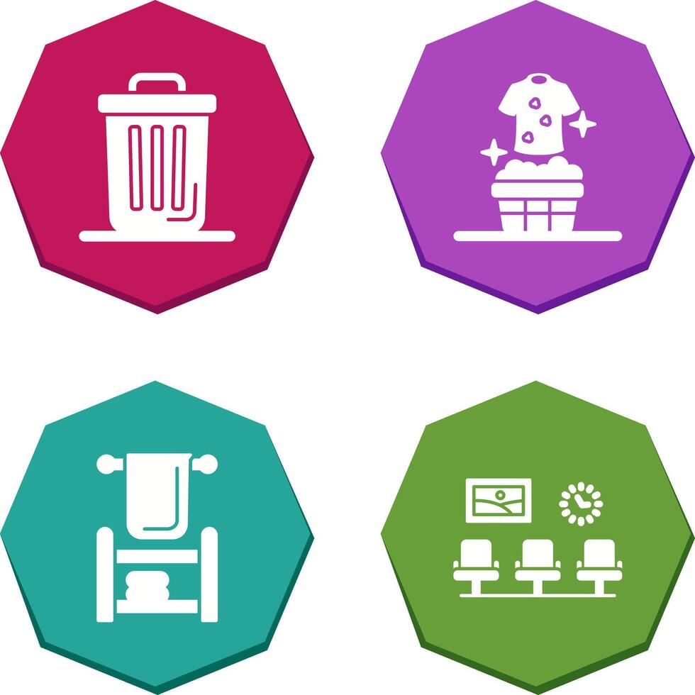 Trash Can and Laundary Icon vector