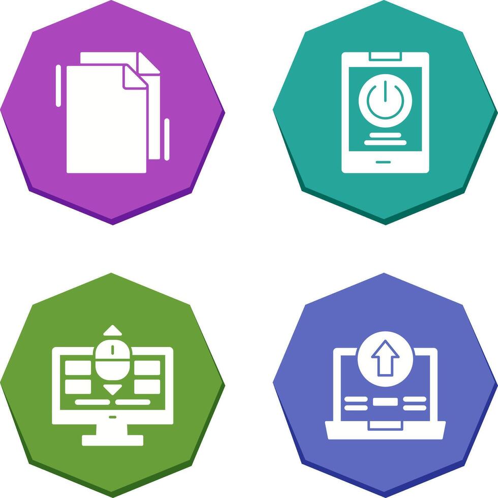 Copy and Power Icon vector