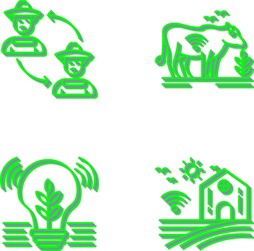 Connect and Cattle Icon vector