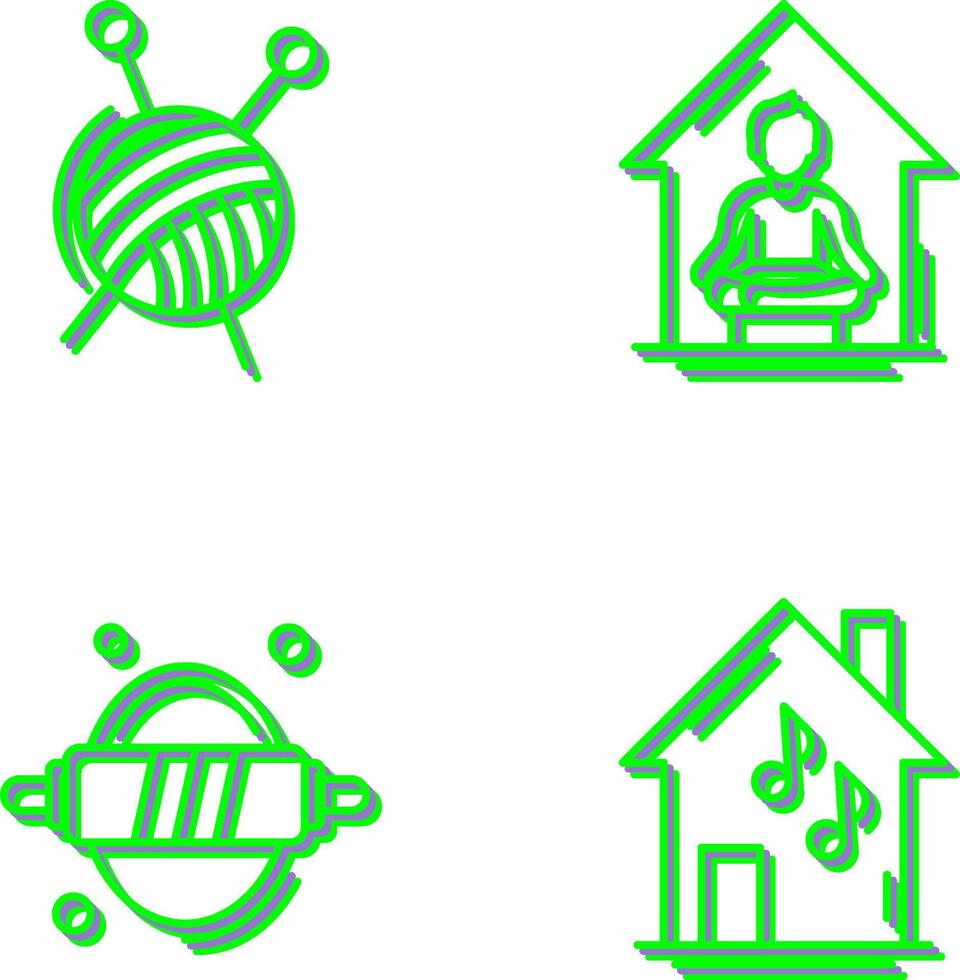 Knitting and Yoga At home Icon vector