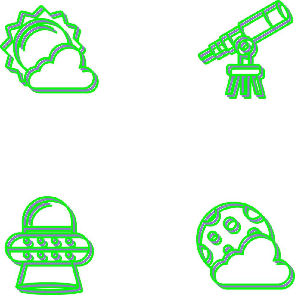 sun and telescope Icon vector