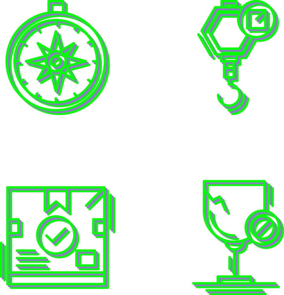compass and hook Icon vector