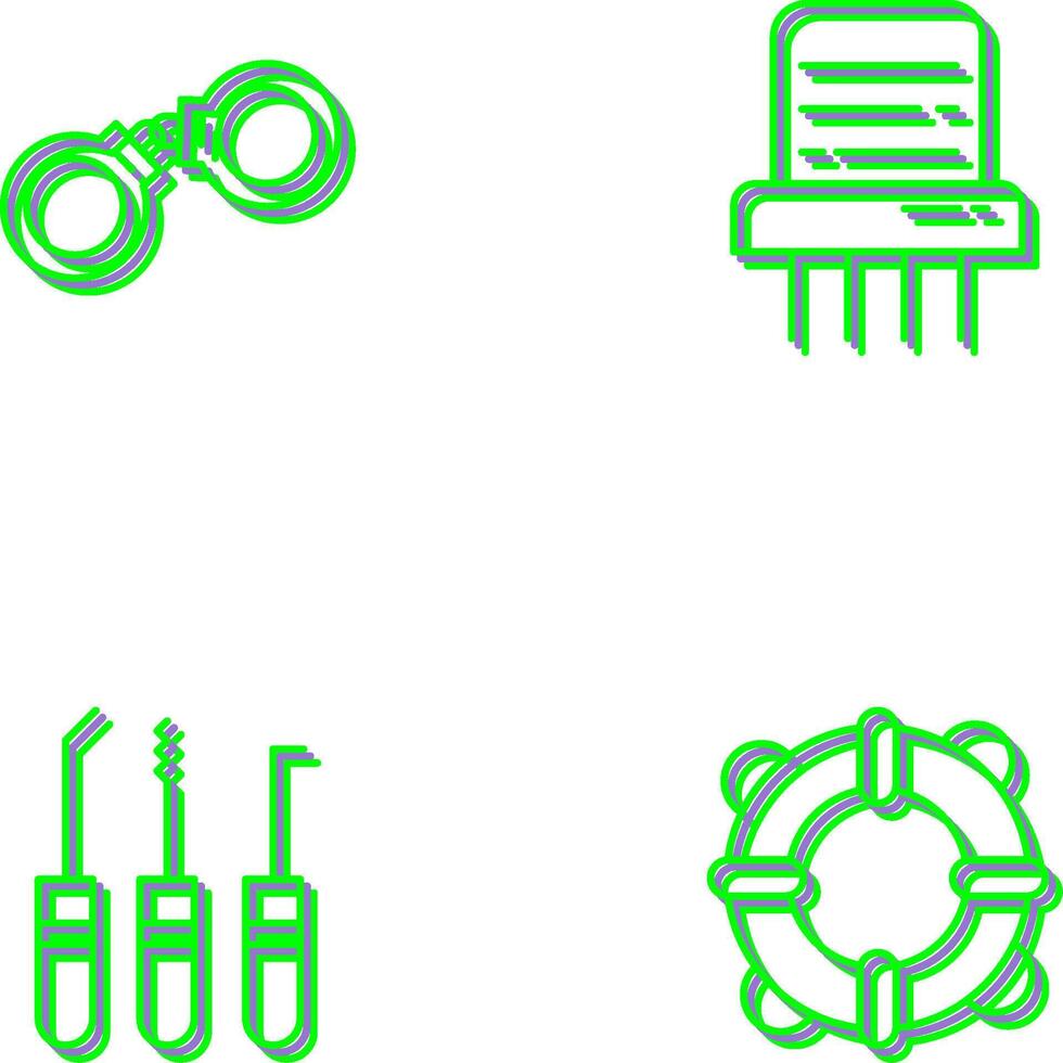 Handcuffs and Paper Shredder Icon vector