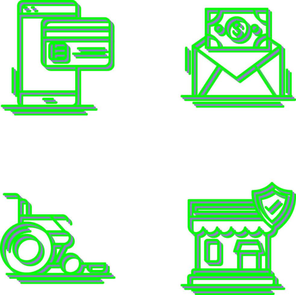 Cashless Payment and Mail Coin Icon vector