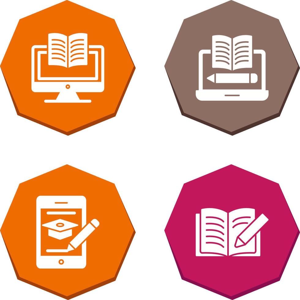 Digital Learning and Written Icon vector