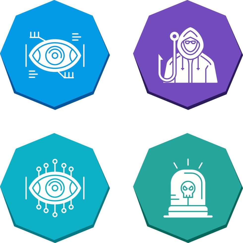 Eye Recongnition and Phishing Icon vector