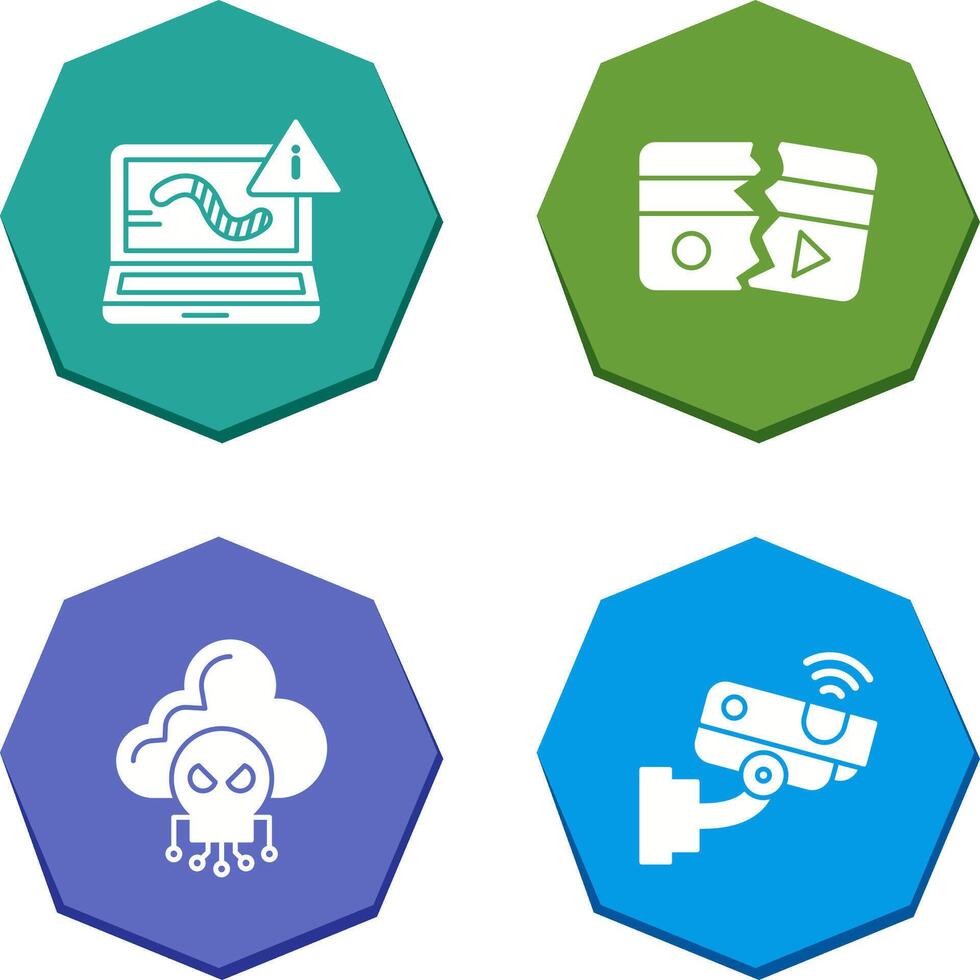 Worm and Broken Icon vector