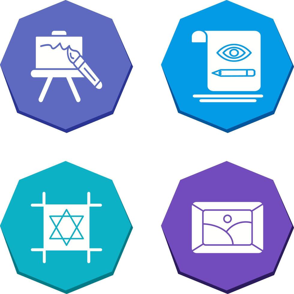 canvas and sketch Icon vector