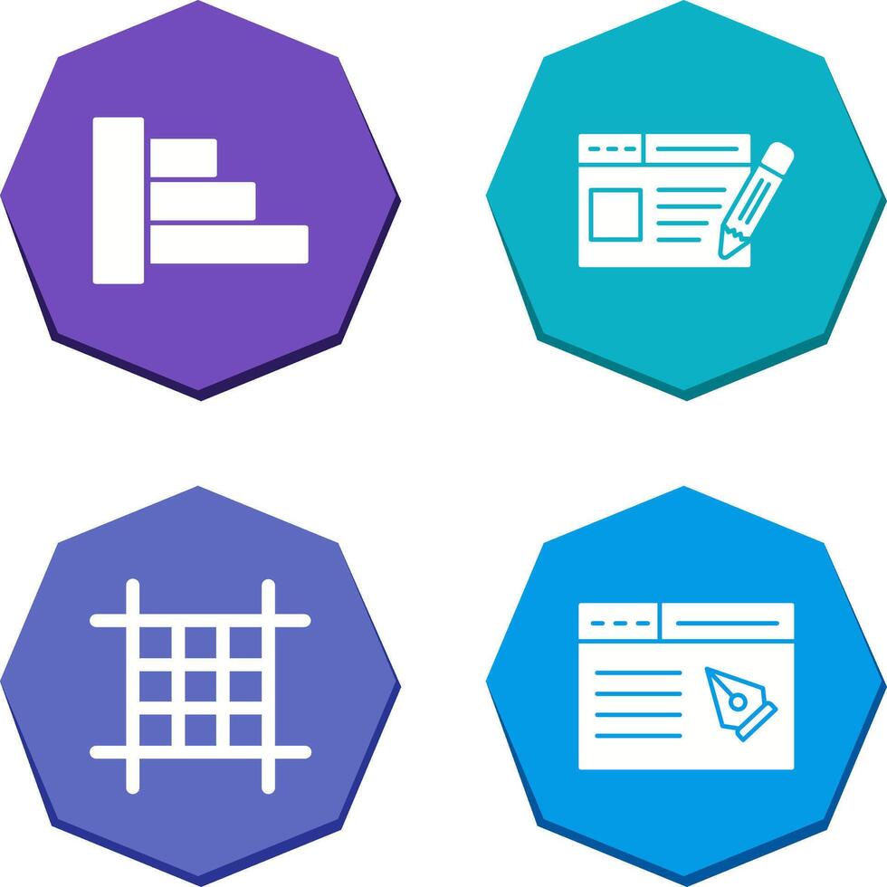 Object Alignment and Web Page Icon vector