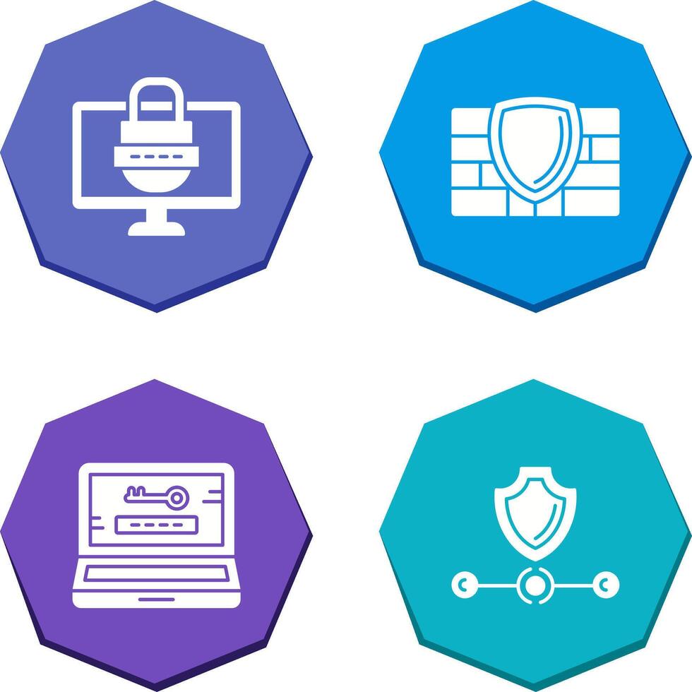 Password and Firewall Icon vector
