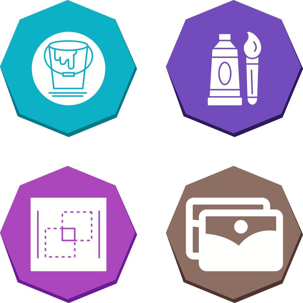 paint bucket and oil paint Icon vector