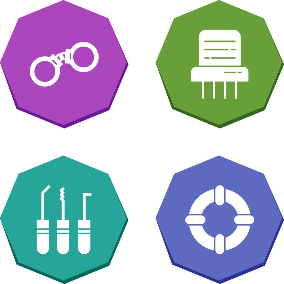 Handcuffs and Paper Shredder Icon vector