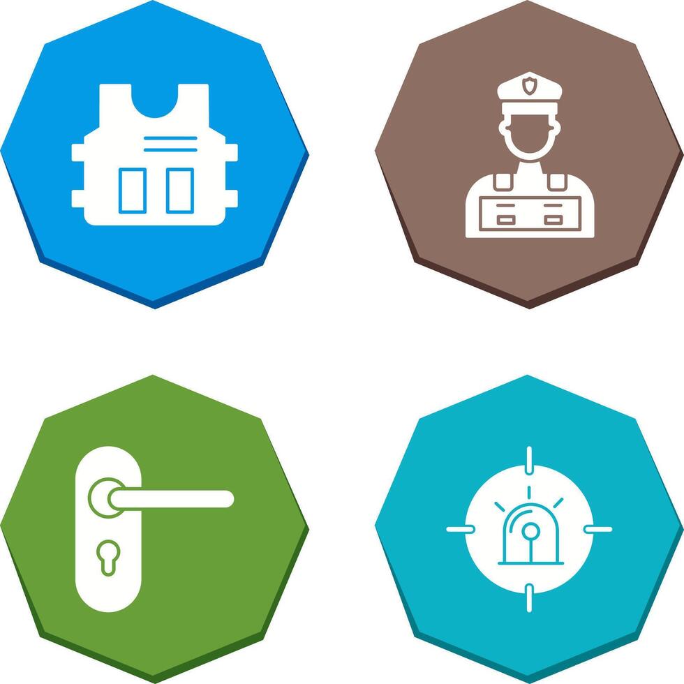 Police Vest and Police Man Icon vector