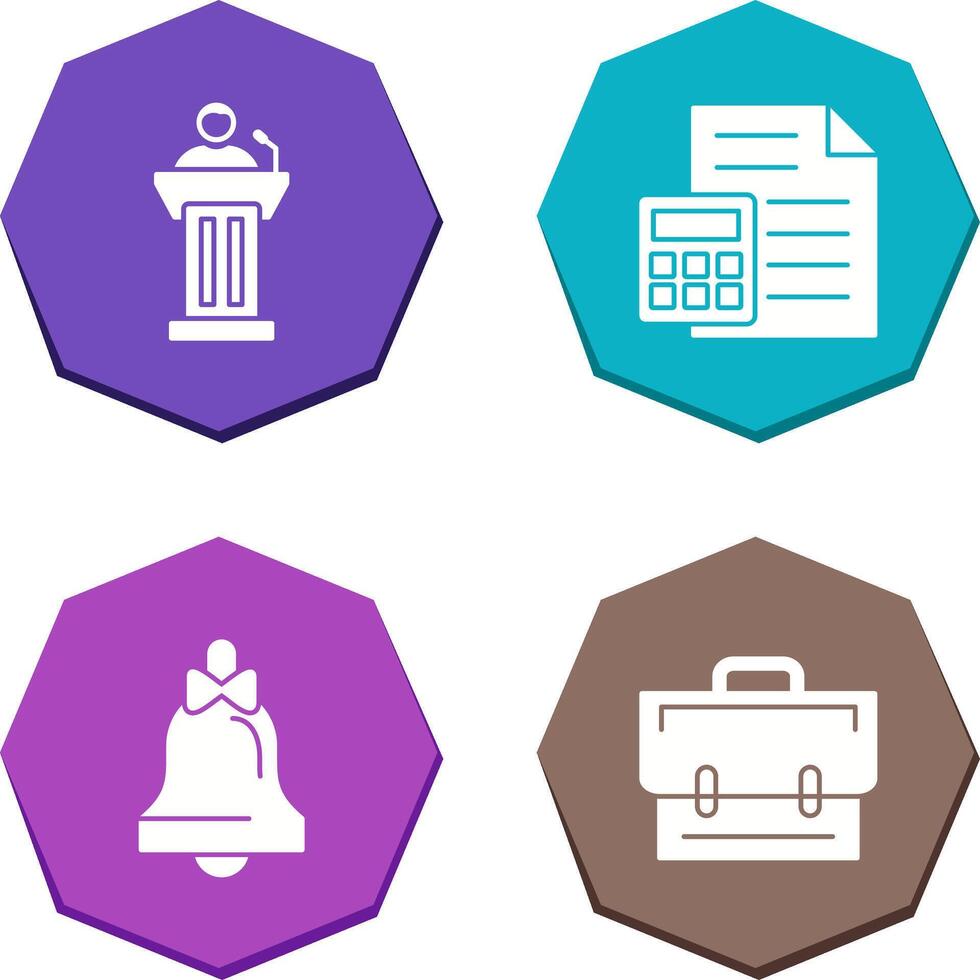 Podium and CalculatorSnack and Money Icon vector