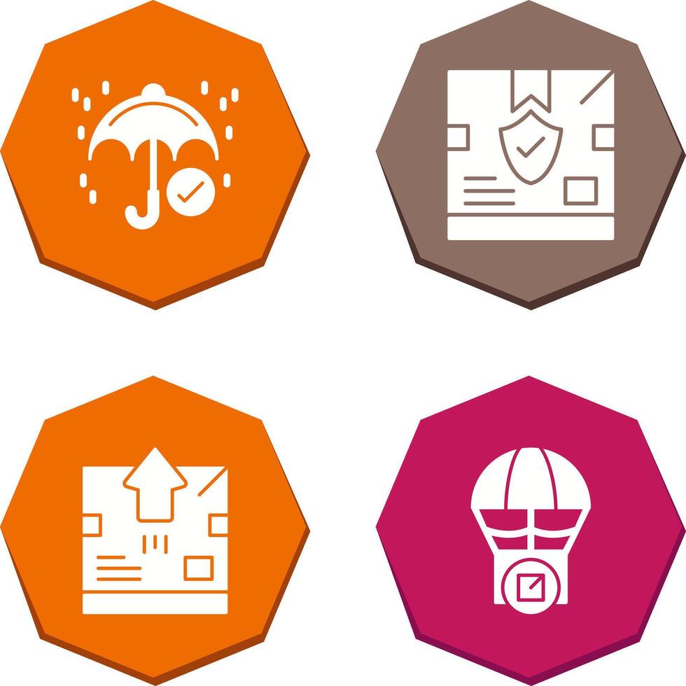 keep dry and delivery box Icon vector