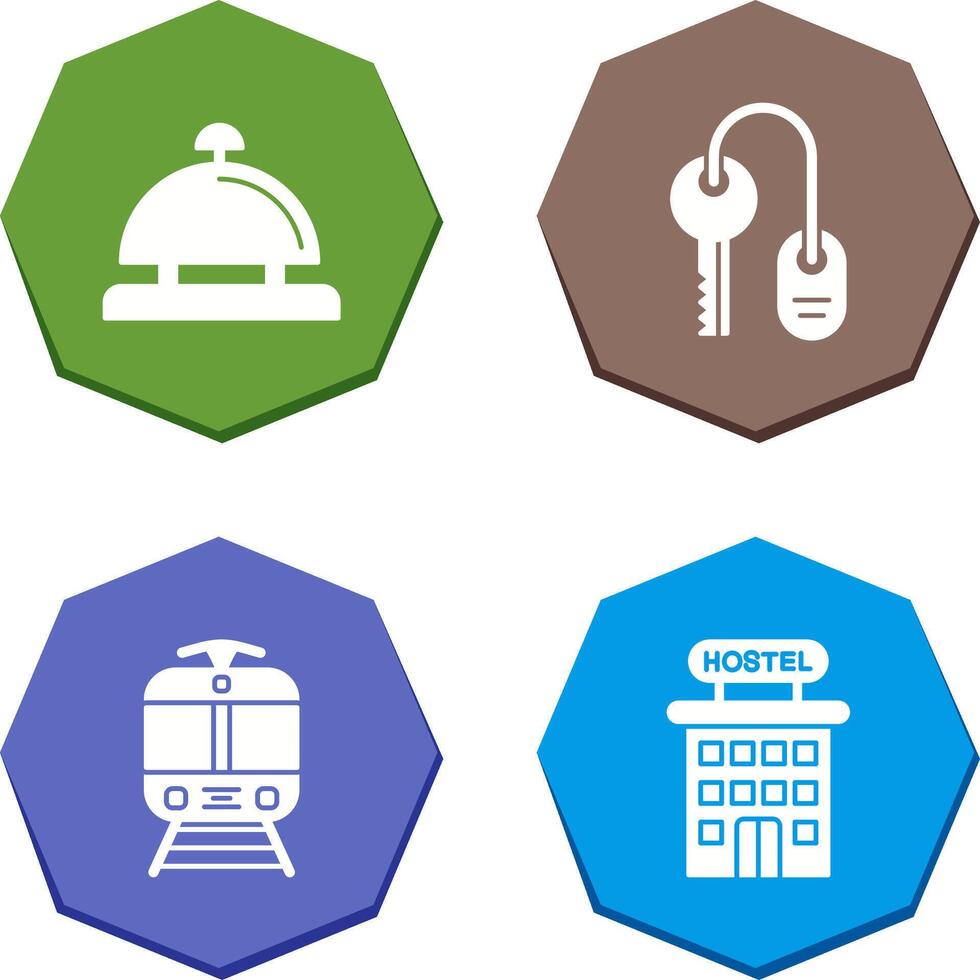 Room key and Desk Bell Icon vector