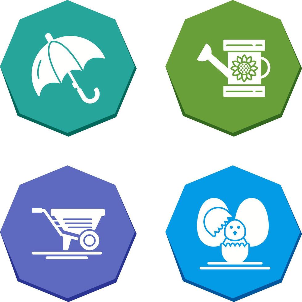 Umbrella and Watering Icon vector