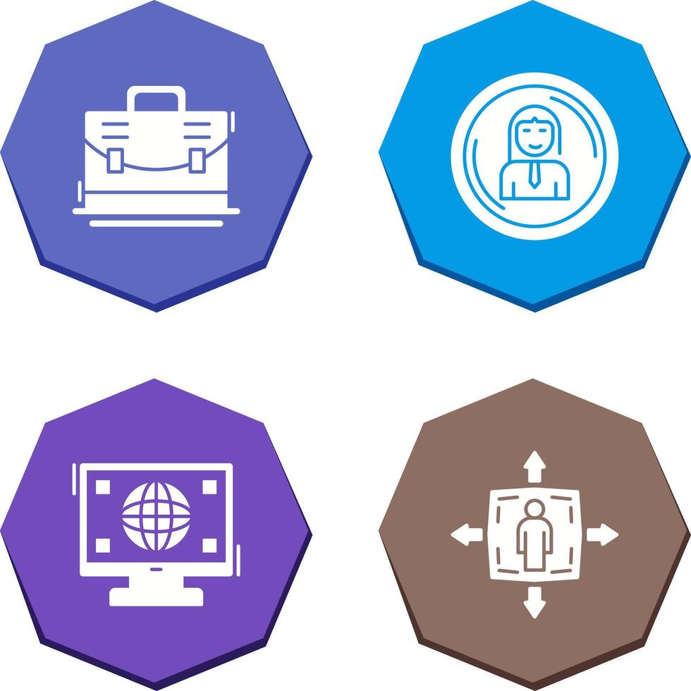 Briefcase and User Icon vector
