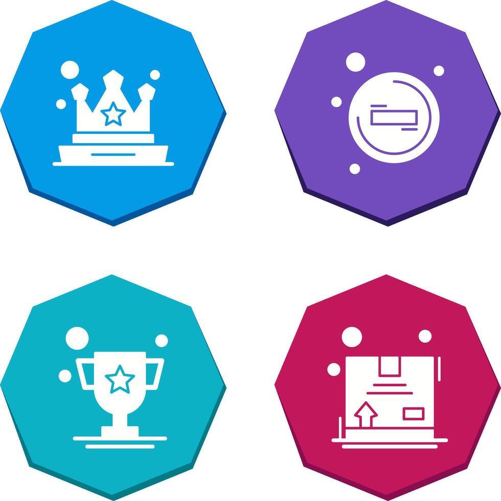 Crown and Remove Icon vector