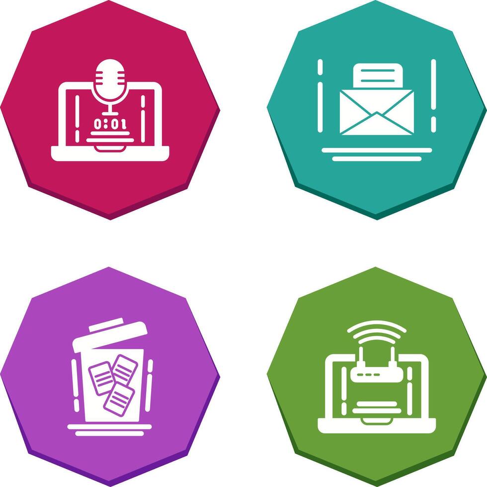 Voice Recorder and Email Icon vector