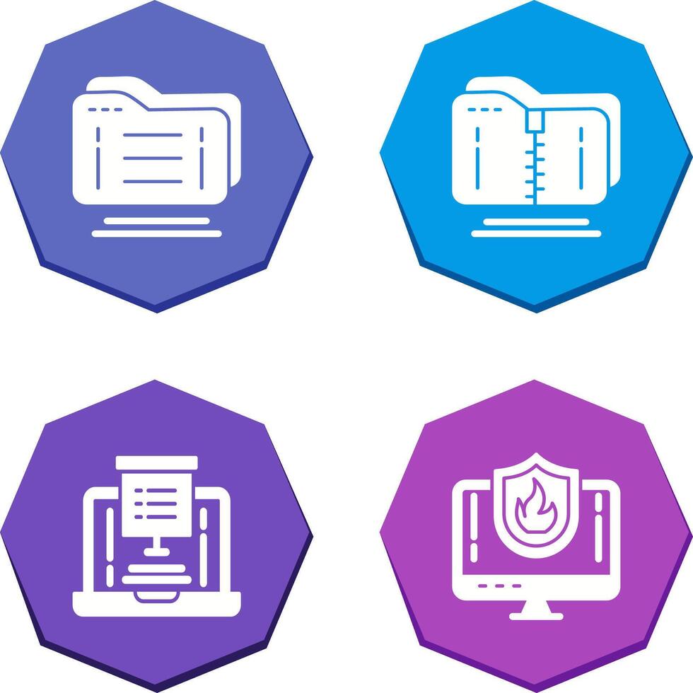 Folder and Compressed Icon vector