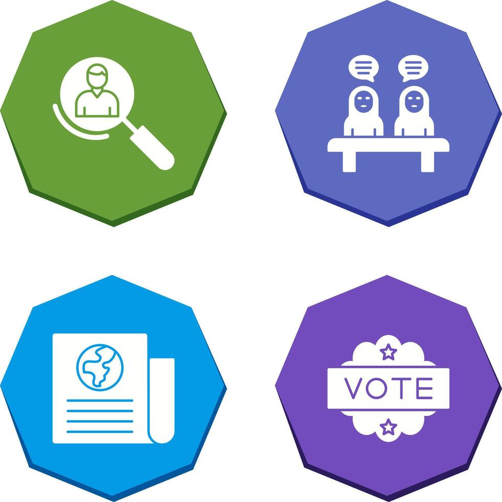 Magnifier and Meeting Icon vector