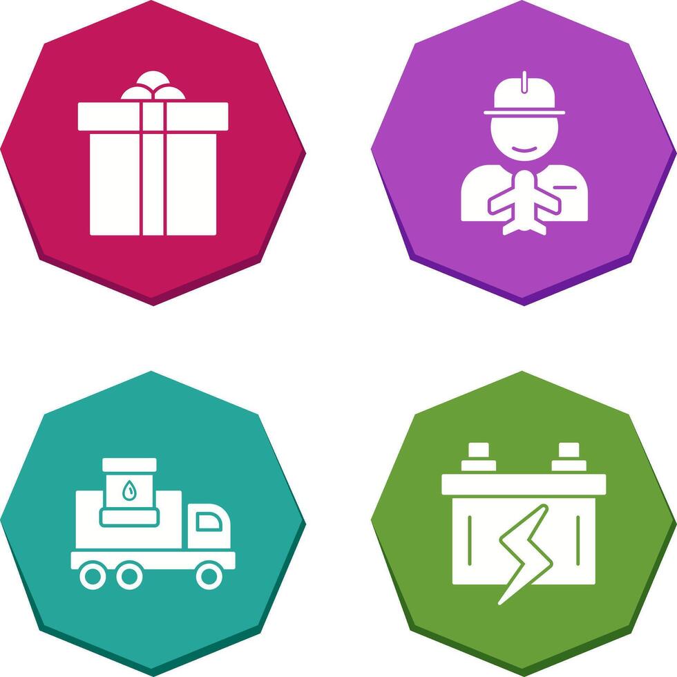 Gift Box and Worker Icon vector