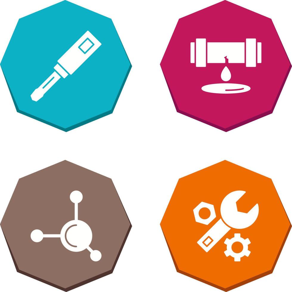 Screwdriver and Leak Icon vector