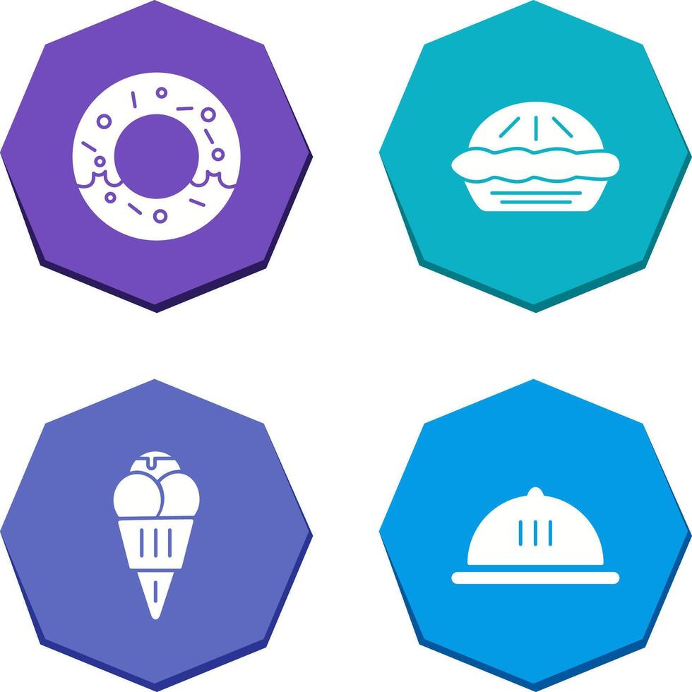 Donut and Pie Icon vector