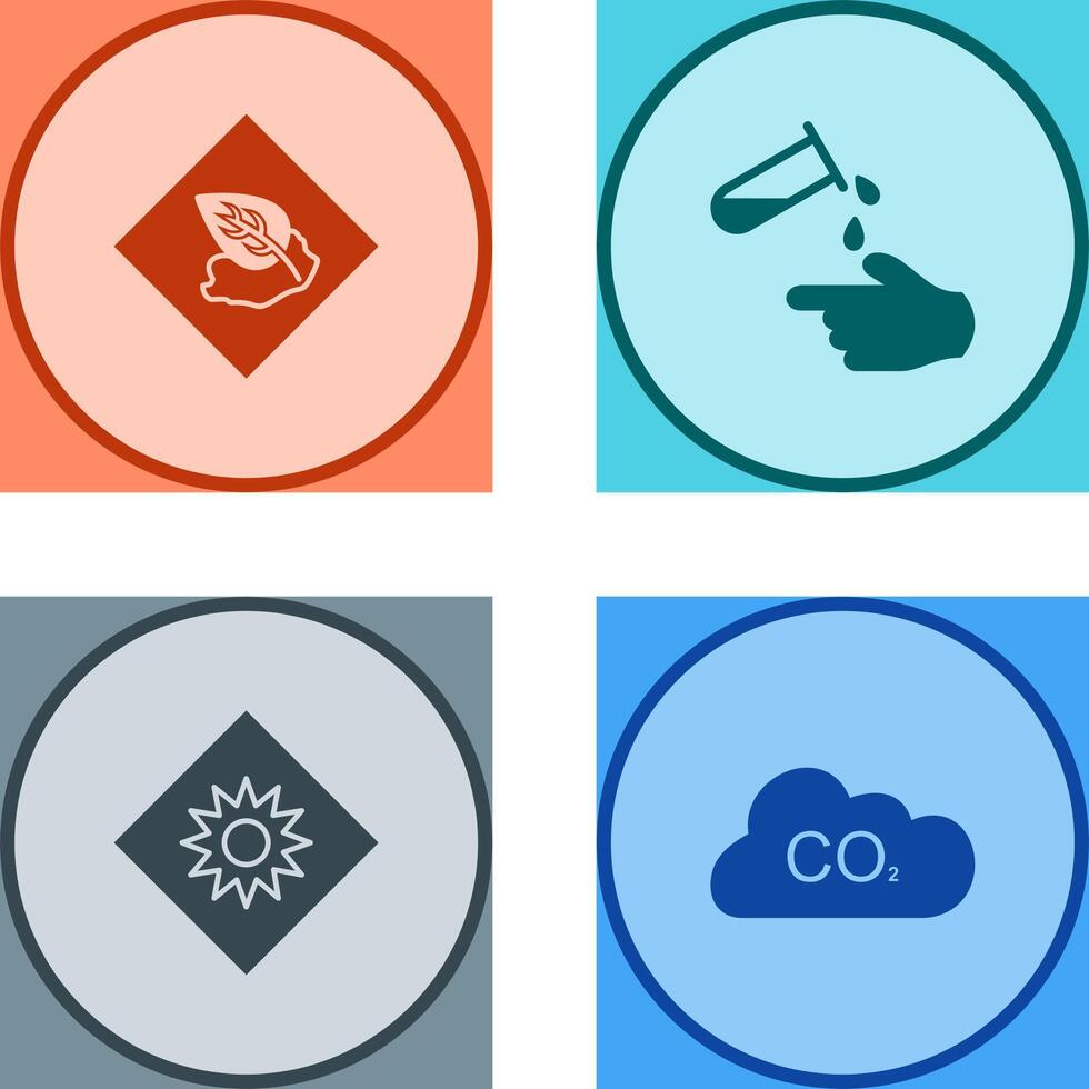 Environment hazard and Corrosive hazard Icon vector