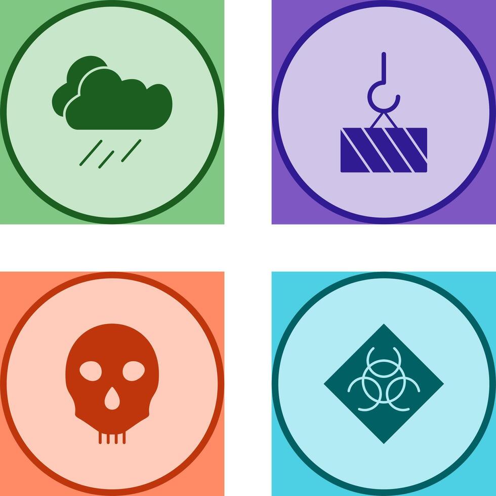 rain and heavy machinery Icon vector