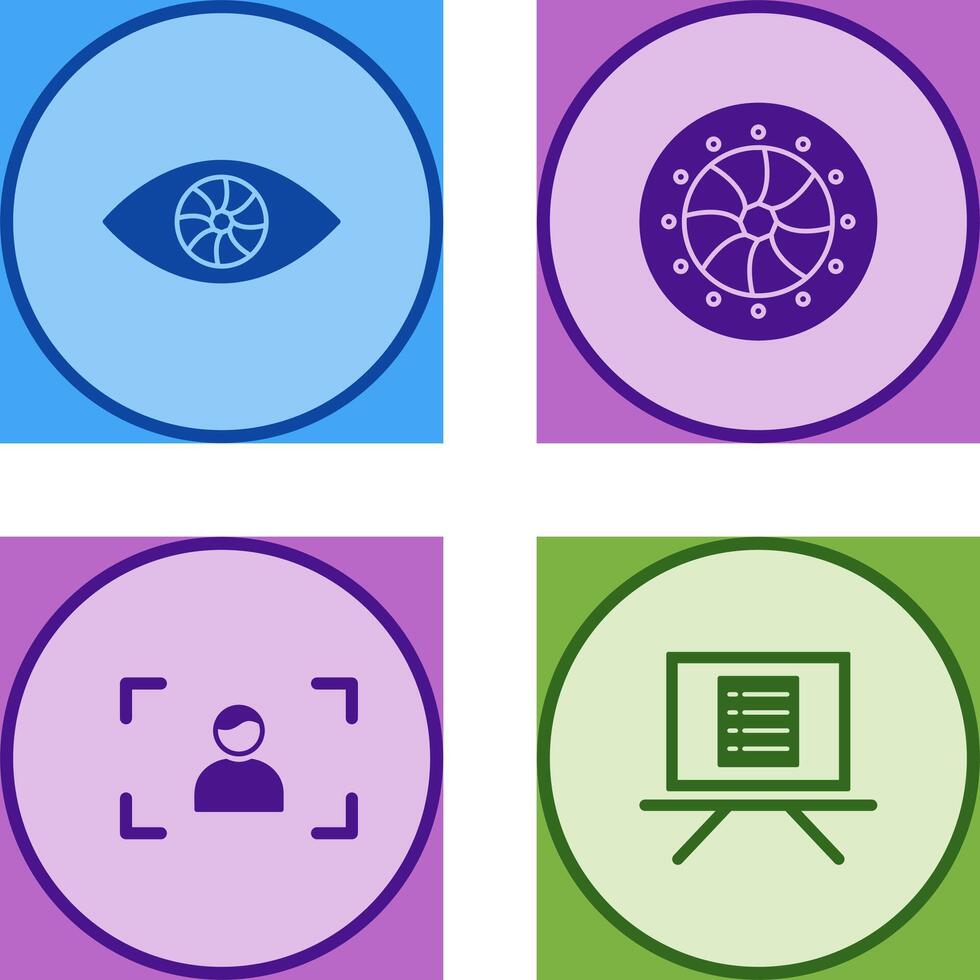 eye and optical diaphram Icon vector