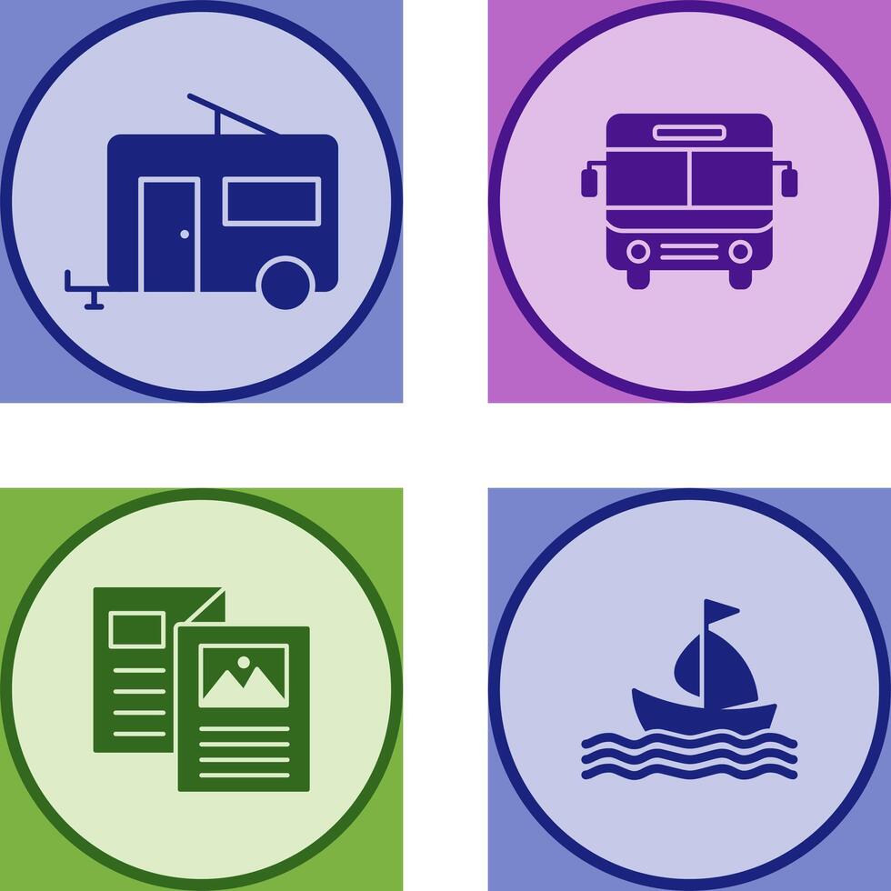 Bus and trailer Icon vector