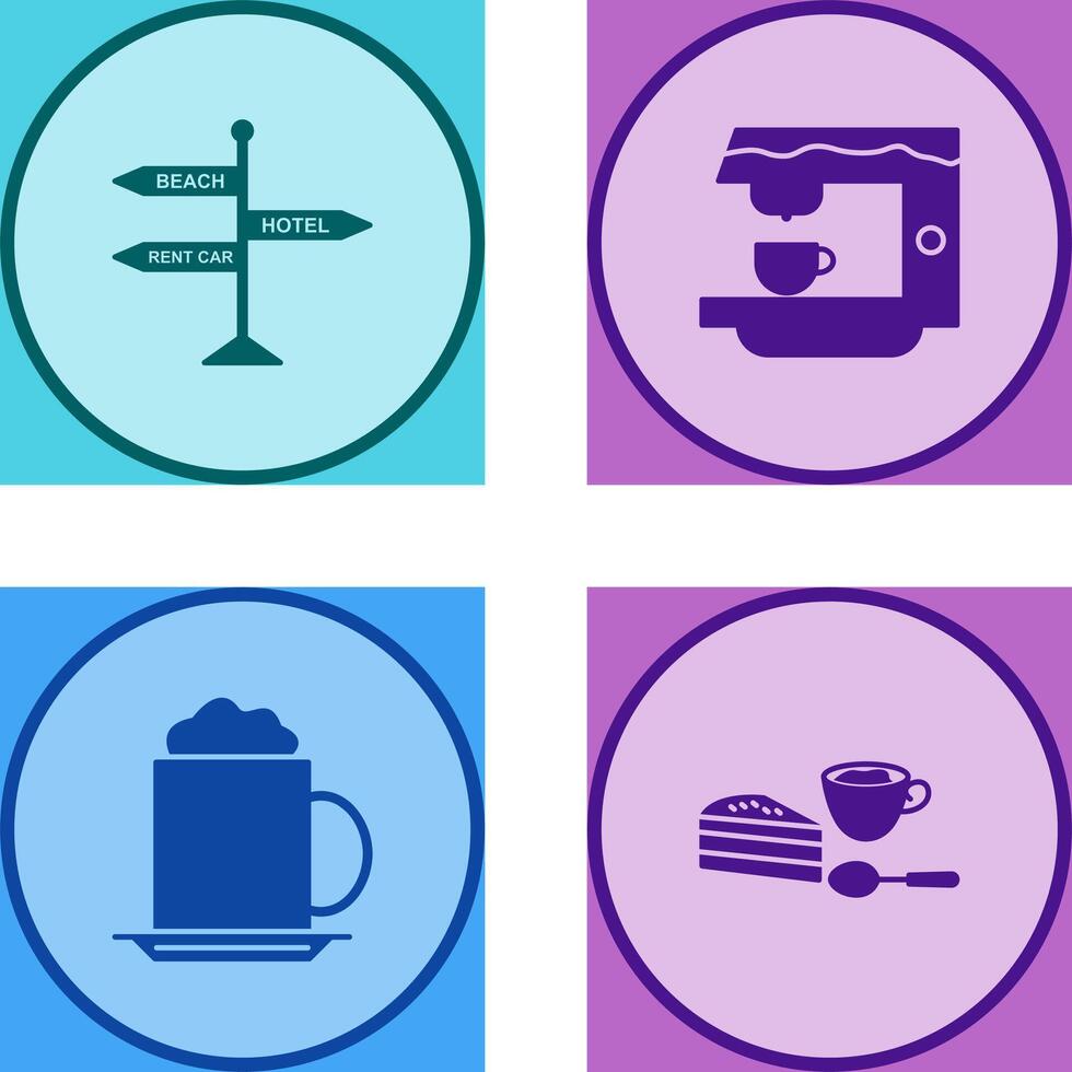 signboard and coffe machine Icon vector