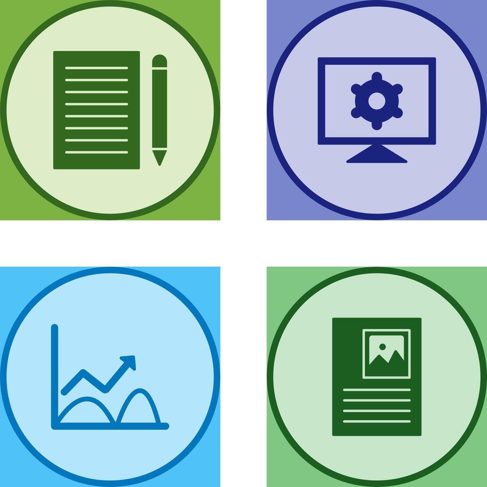 write feedback and computer settings Icon vector