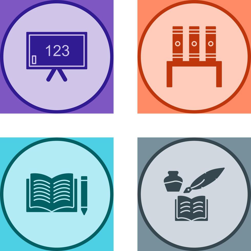 Classroom Board and Bookstand Icon vector