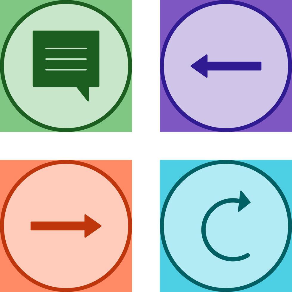 single chat bubble and left arrow Icon vector