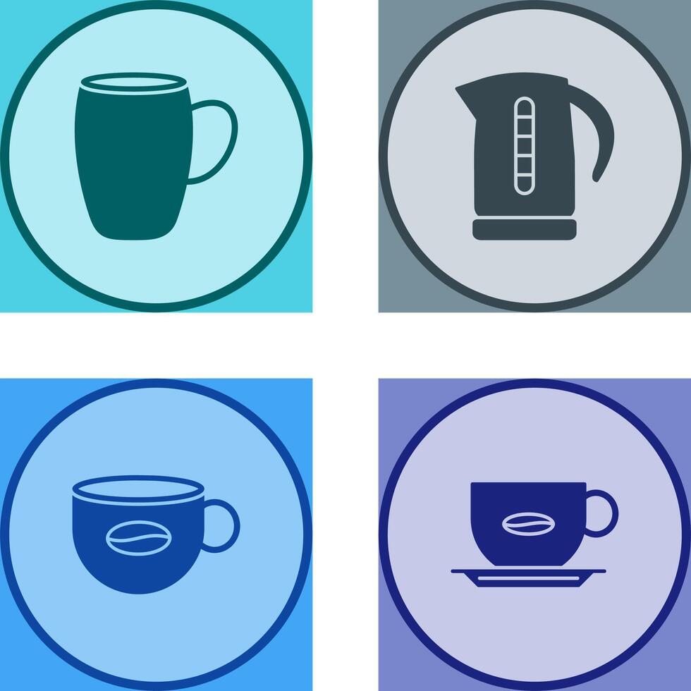 mug and kettle Icon vector