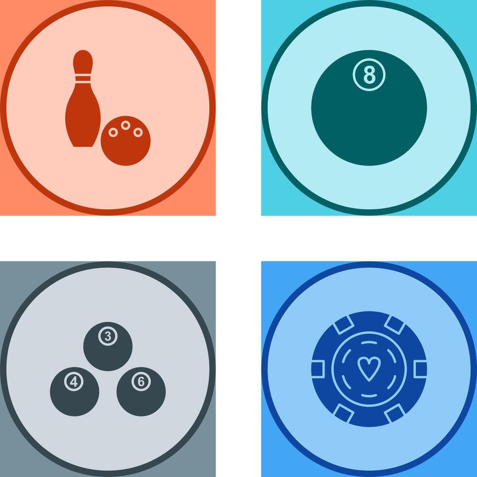 Bowling and Eight Ball Icon vector