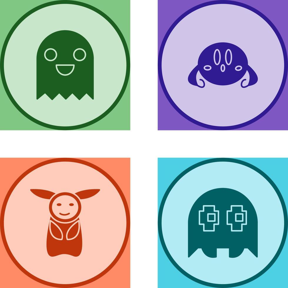 Game Character and VGame Charcter Icon vector